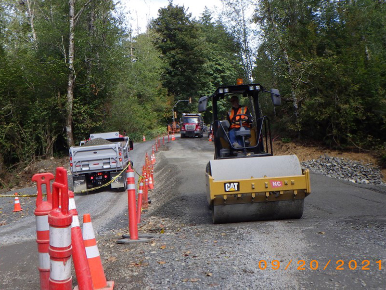 Large rollers in use, September 20, 2021.
