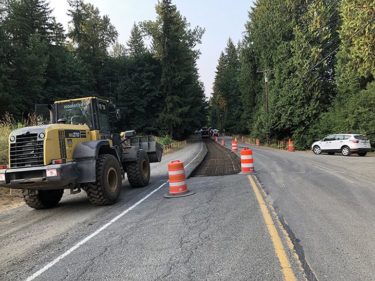 Section of asphalt removed.