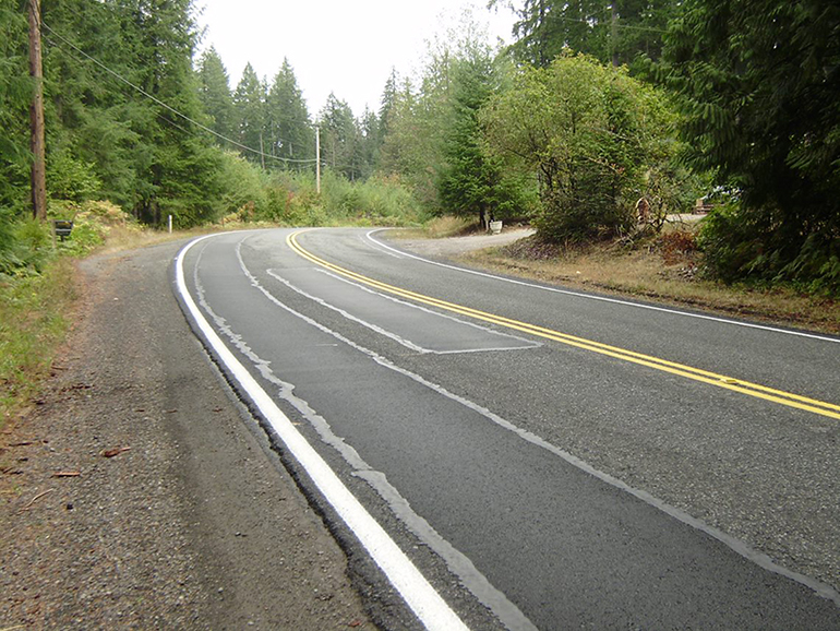 Damage on NE Stillwater Hill Road.