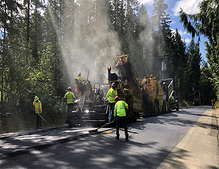 Paving crews in unincorporated King County.