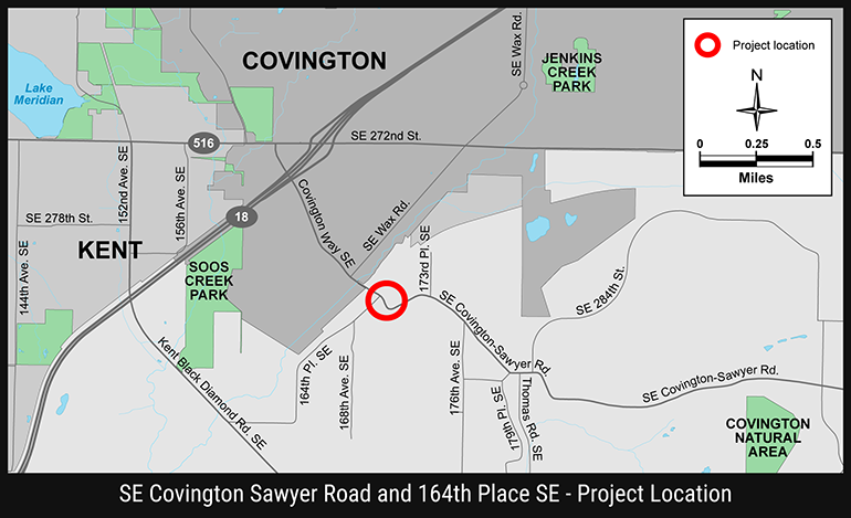 Map graphic displaying project location