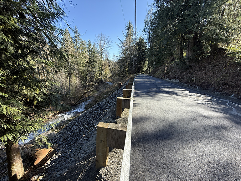 New road with new barriers and asphalt.