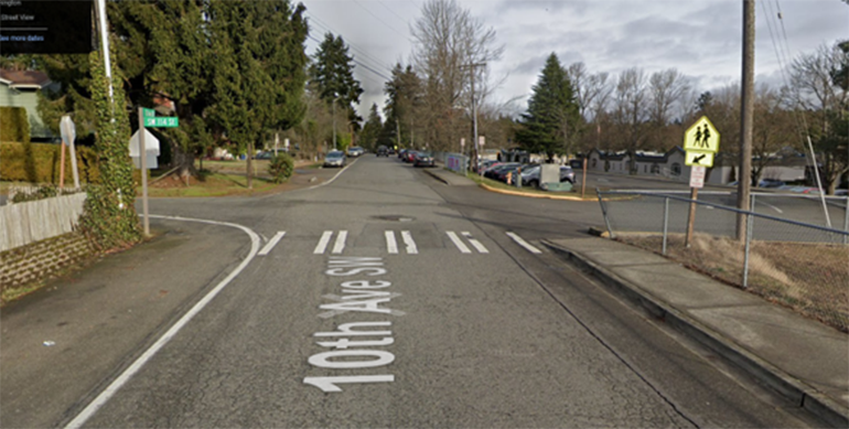 Intersection Near Cascade Middle School and Evergreen Senior High School in White Center
