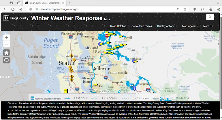 Winter Weather Response Map.