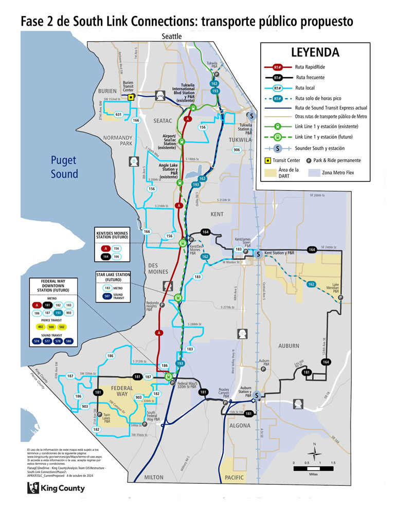 Mapa del área de la red propuesta de South Link Connections