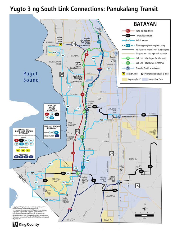 Iminungkahing mapa ng lugar ng network ng South Link Connections.