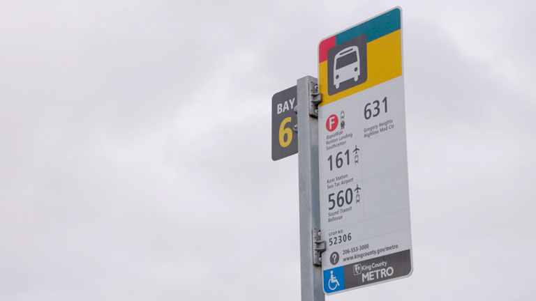 Example of a bus stop sign