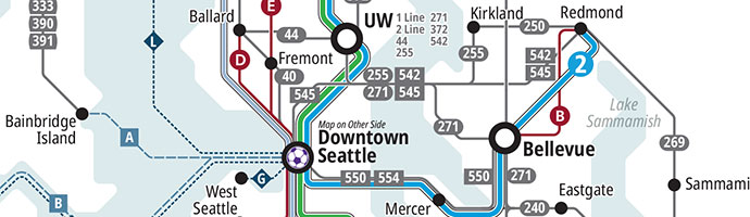 Seattle region transit map