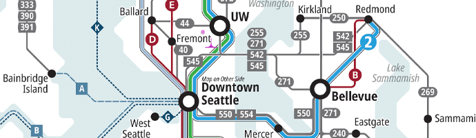 Seattle region transit map