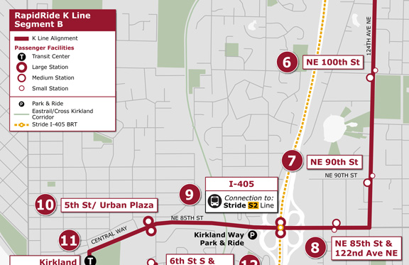 Segment B: Proposed station locations