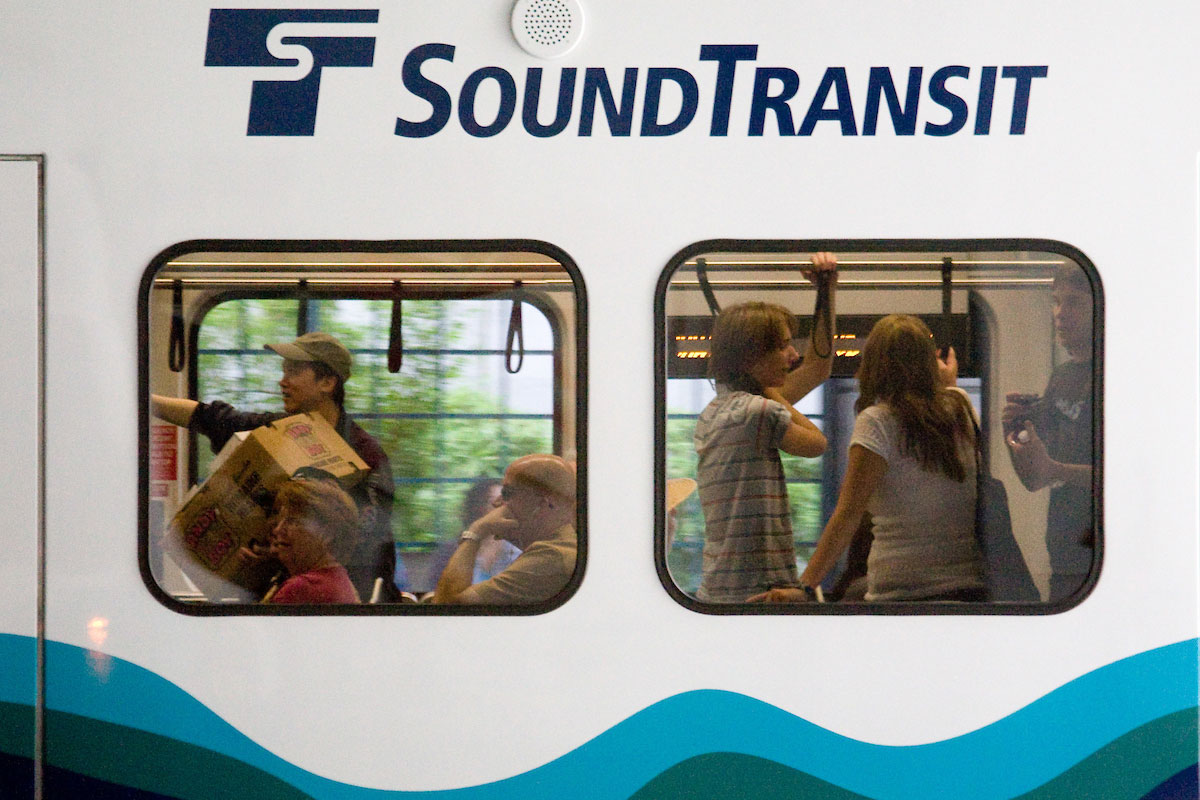 Riders on the SoundTransit Link light rail