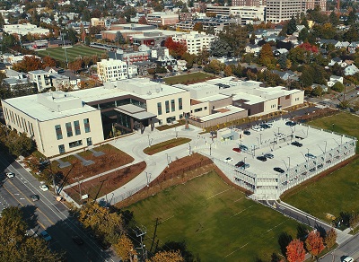 Photo showing the front of the Patricia H. Clark Children and Family Justice Center.