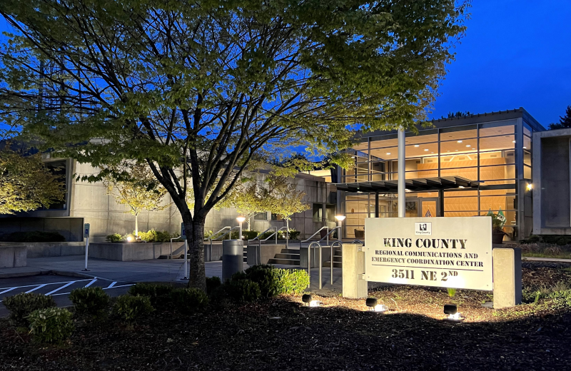 picture of 911 communications center at night