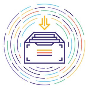 drawing of file cabinet with files inside