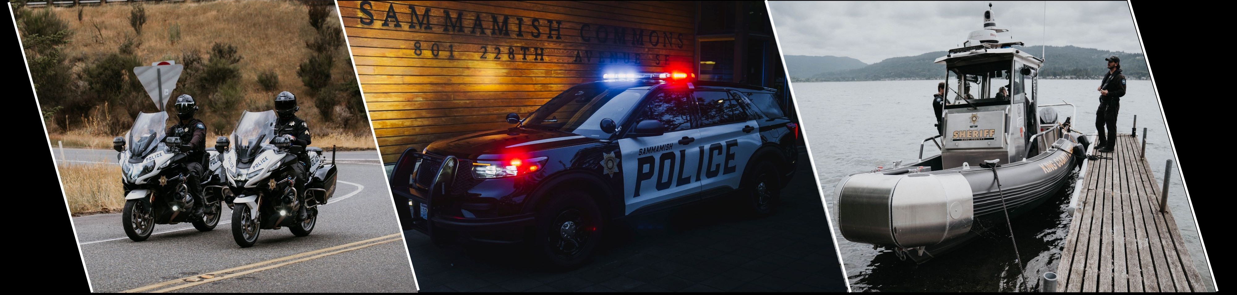 Sammamish precinct, 2 motorcyle deputies and marine boat