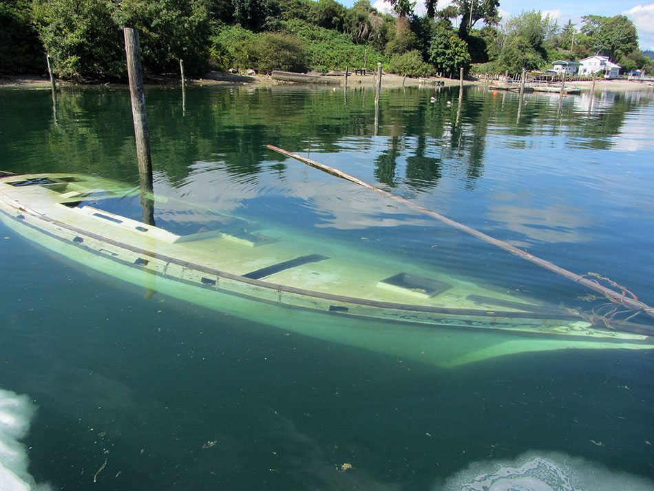 Sunken sailboat