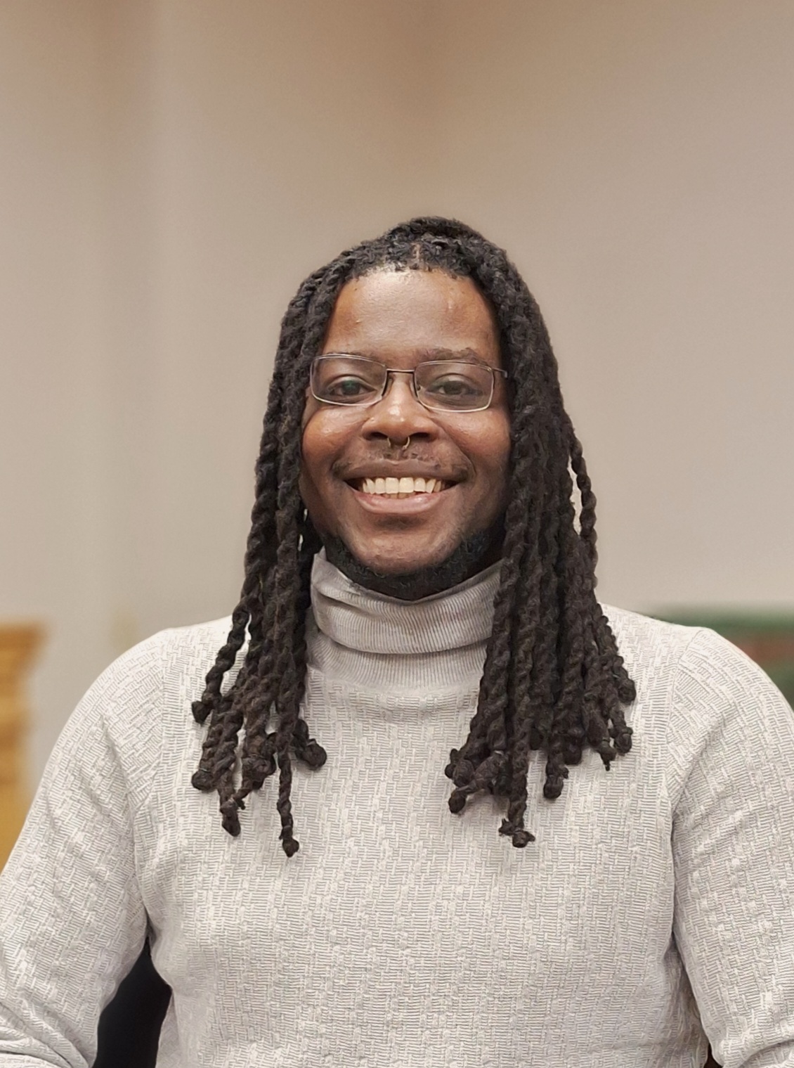 A man wearing glasses