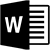 Icon of Microsoft Word document - black