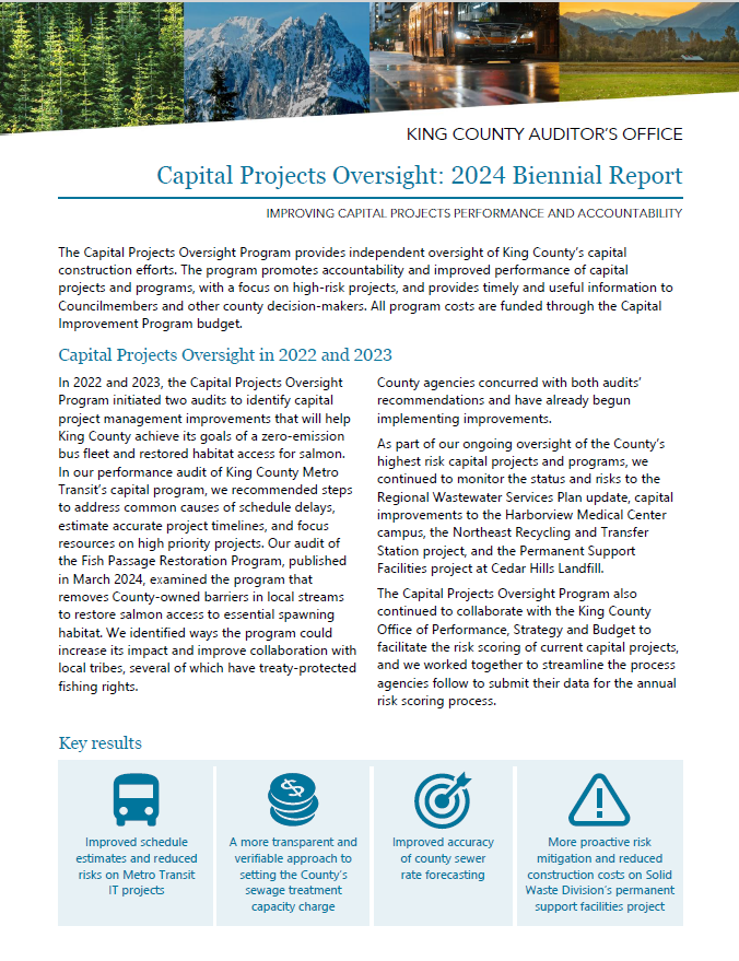 Screenshot of first page of report