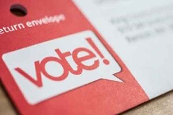 Closeup of ballot envelope