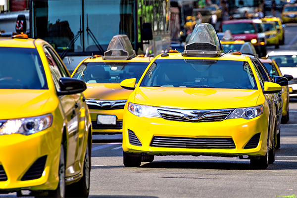 Taxis in traffic