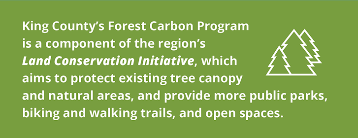 King County's Forest Carbon Program is a component of the region's Land Conservation Initiative.